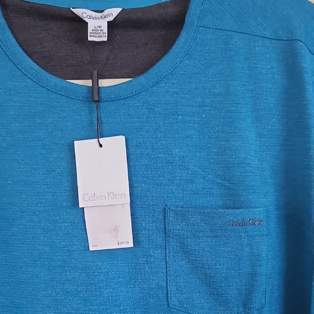 Calvin Klein Men's Teal Long Sleeve Shirt